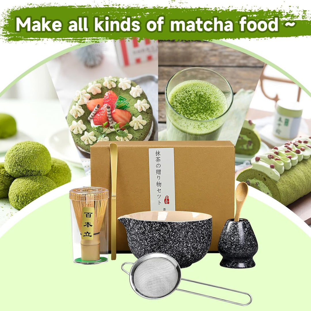 Matcha set, Japanisches Tee-Set, Matcha-Schale, Schaufel, Sieb, Matcha-Besenhalter, Matcha-Besenstän