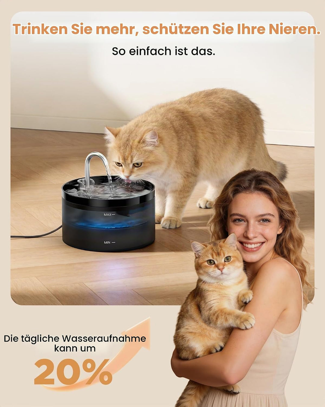 Katzenbrunnen Trinkbrunnen für Katze: 3.2L Katzenbrunnen für Katzen - Superleise Wasserpumpe - Filte