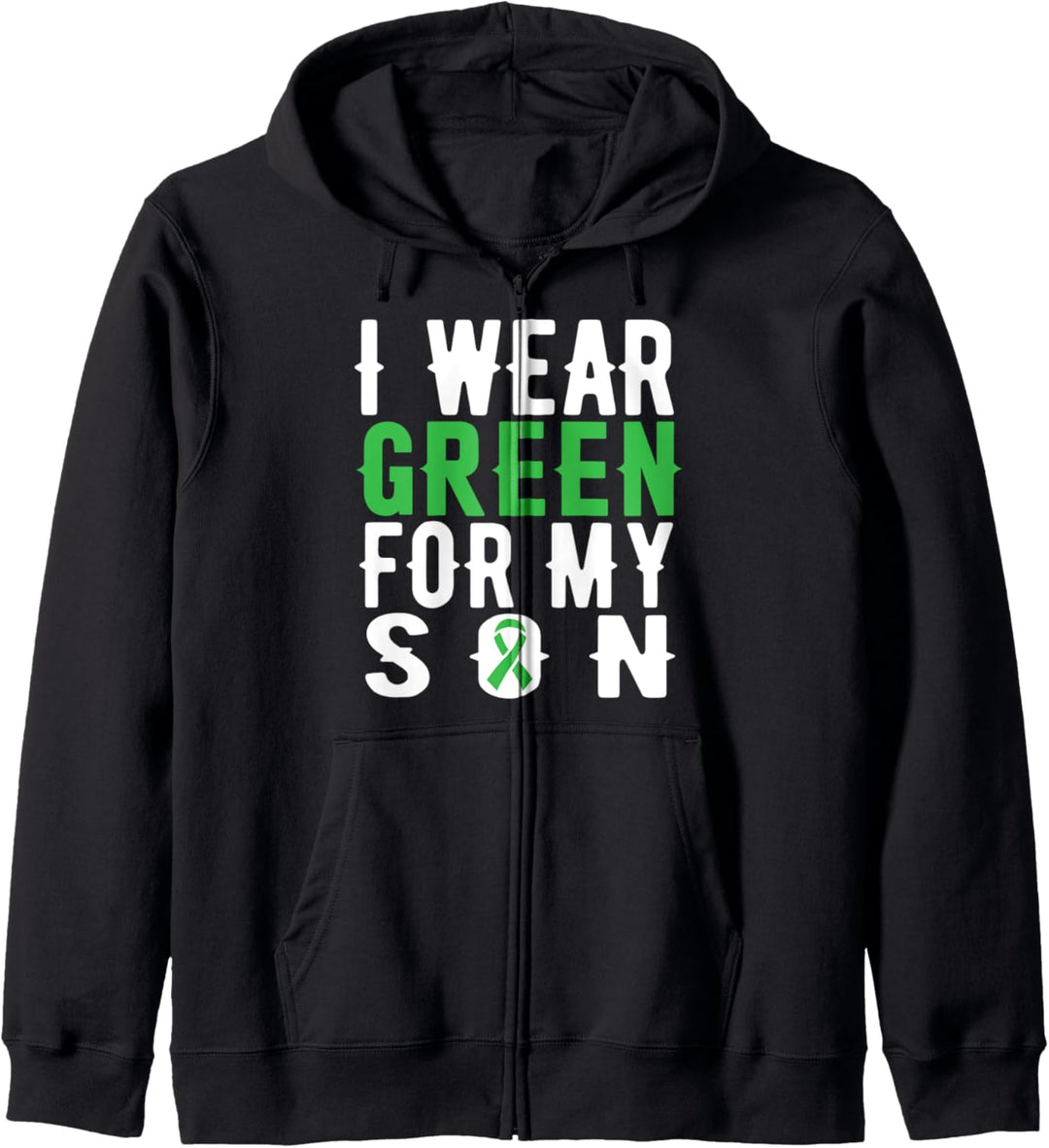 Cerebralparese Sohn Grünes Band CP Awareness Kapuzenjacke