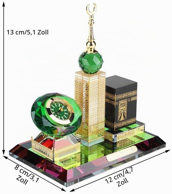 Pssopp Muslimisches Handwerksmodell Muslimische Kaaba Glockenturm Modell Islamische Tischuhr Islamis