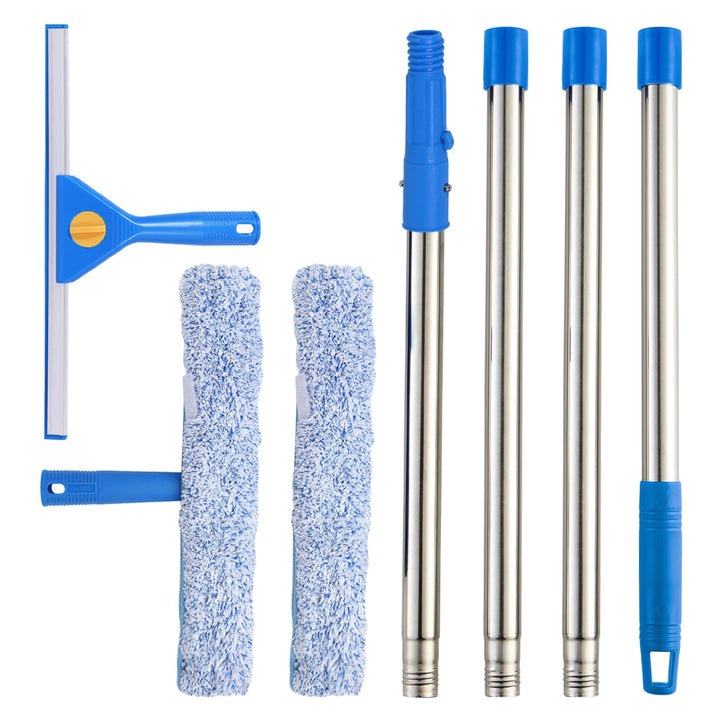 1,5m Fensterreiniger mit Langem Griff, 35cm Fensterabzieher und 38cm Fensterwischer als Kombi-Set, P