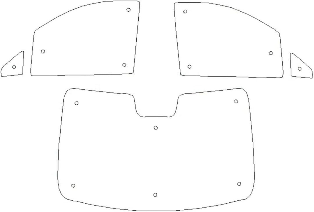 Fensterrollo-Set für Mercedes V-Klasse (2014-Datum), beidseitig verwendbar und Thermisch mit Aqua-Fu