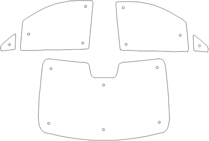 Fensterrollo-Set für Mercedes V-Klasse (2014-Datum), beidseitig verwendbar und Thermisch mit Aqua-Fu