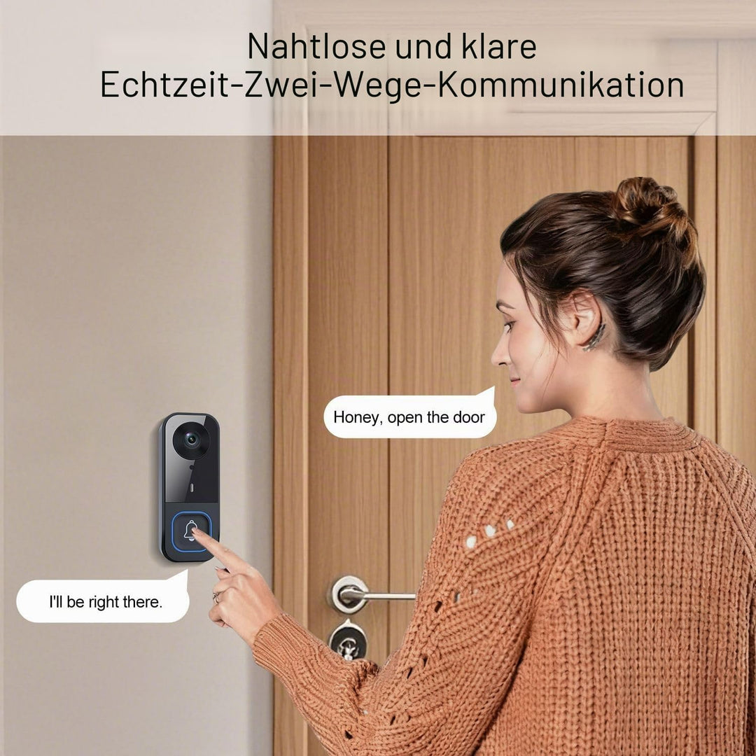 TKMARS Kabellose Türklingel mit Kamera und Monitor 4,5 Zoll – Video Türsprechanlage Funk ohne WLAN,