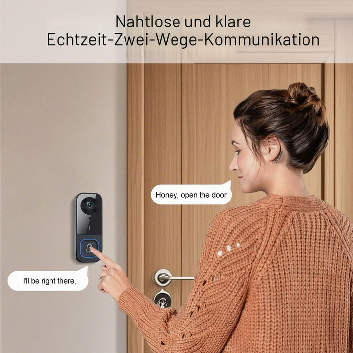 TKMARS Kabellose Türklingel mit Kamera und Monitor 4,5 Zoll – Video Türsprechanlage Funk ohne WLAN,