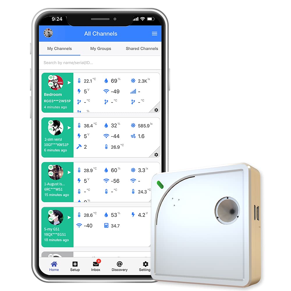 UbiBot WS1 | WLAN-fähiger Temperatur- und Feuchtigkeitsmesser, drahtloses Thermo- und Hygrometer, Ap
