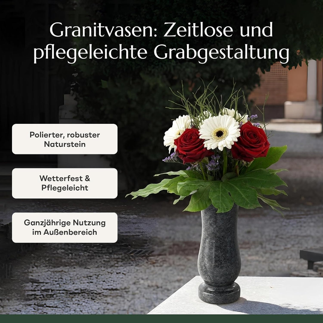 designgrab Taille-medium Grabvase aus Granit Orion