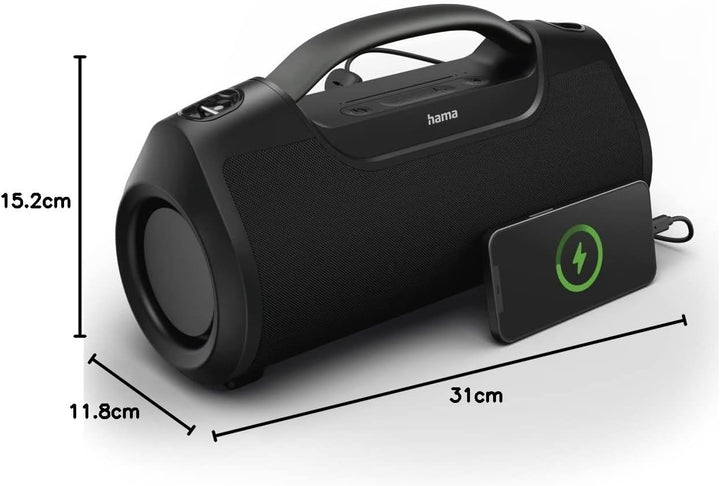 Hama Bluetooth Musikbox "SoundBarrel" (Bluetooth Lautsprecher wasserdicht nach IPX6, tragbare Musikb