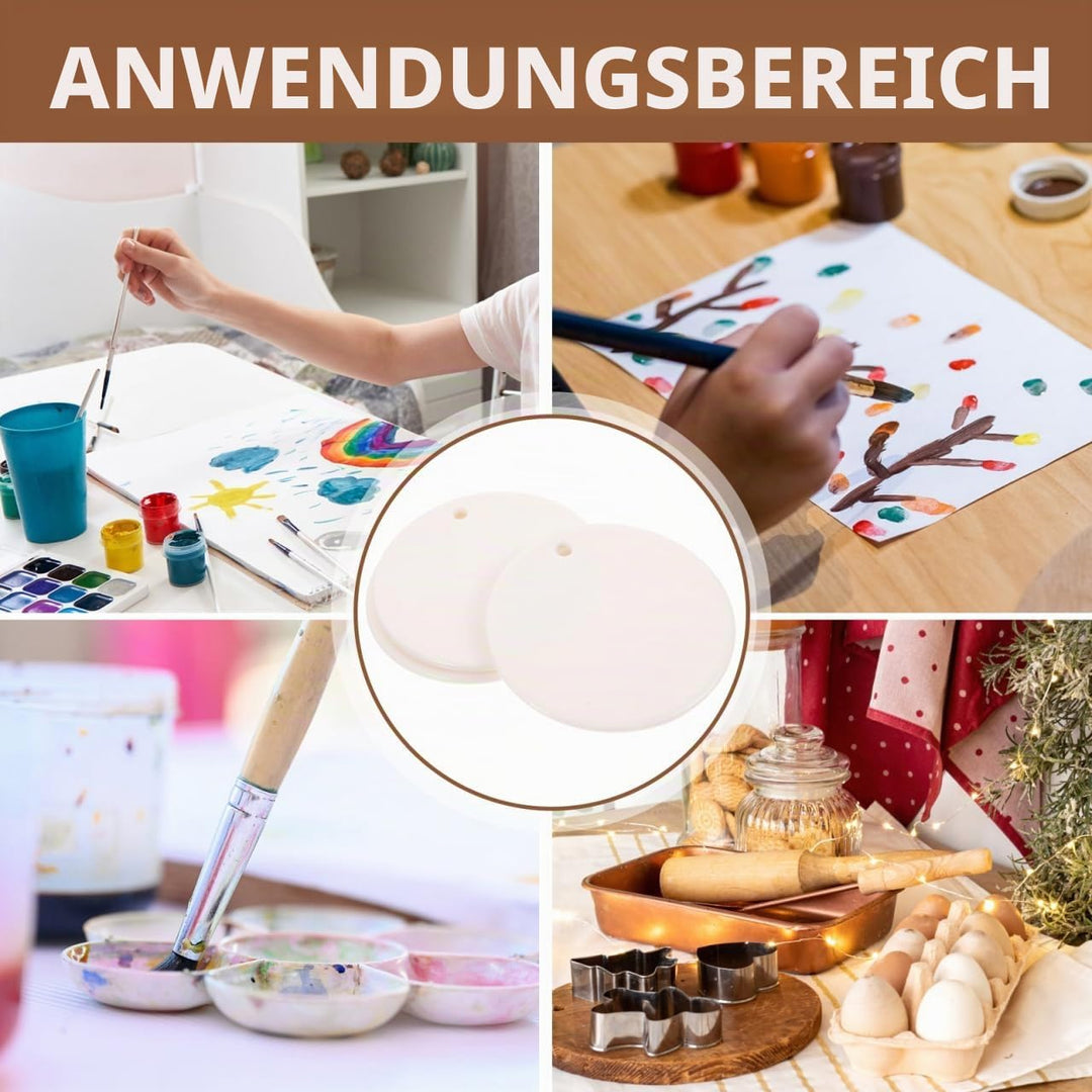 6 STK Anhänger Aus Keramik Keramikhandwerk Keramikornamentrohlinge Keramikscheiben-Ornament Sublimat