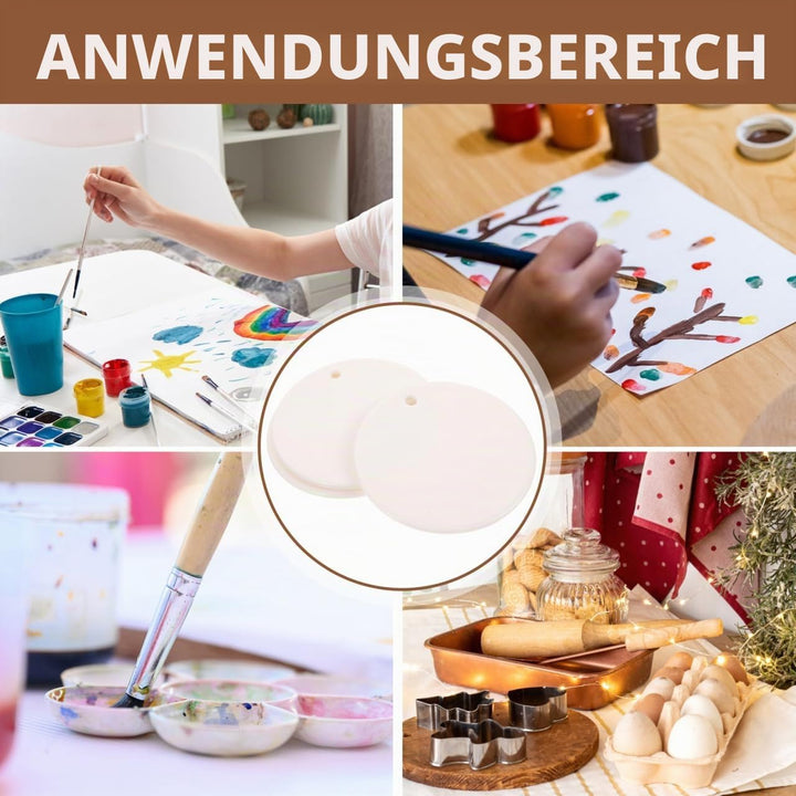 6 STK Anhänger Aus Keramik Keramikhandwerk Keramikornamentrohlinge Keramikscheiben-Ornament Sublimat