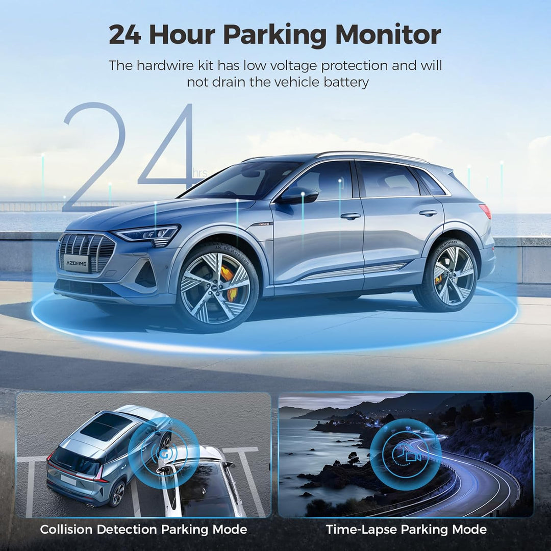 AZDOME Dashcam 1080P FHD Autokamera mit 3 Zoll Bildschirm, 150° Weitwinkelobjektiv, Loop-Aufnahme, G