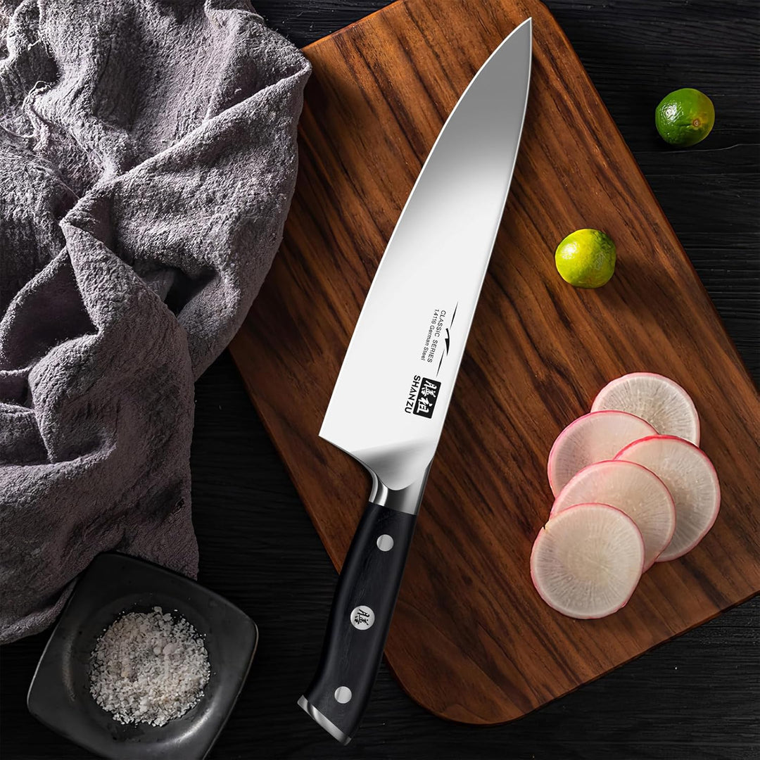 SHAN ZU Küchenmesser Kochmesser Profi Messer, Chefmesser 20cm Deutscher Edelstahl Extra Scharfe Mess
