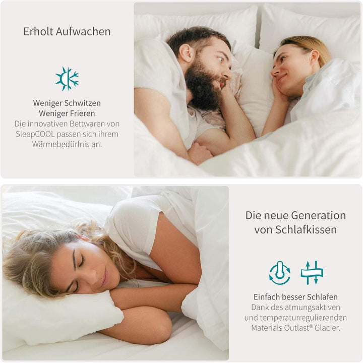 Temperaturregulierendes Kopfkissen 40x60cm COOL.CLOUD – Klimaregulierendes Kissen - Weniger Schwitze
