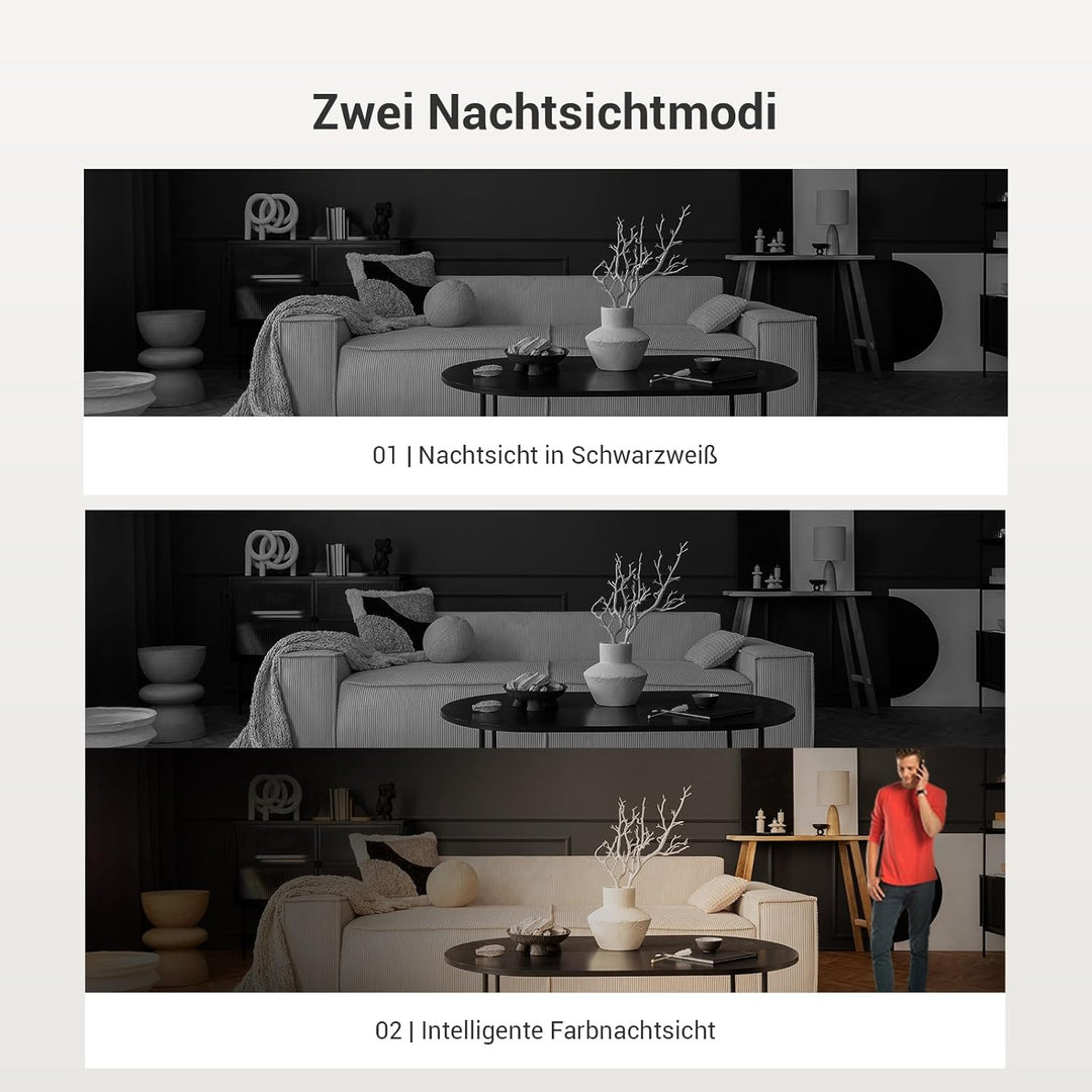 EZVIZ 4K Überwachungskamera innen, WLAN Kamera mit Personen-/Haustier-/Geräuscherkennung, automatisc