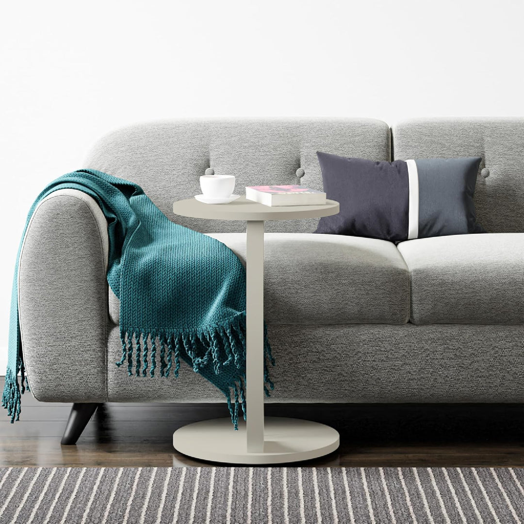[en.casa] Beistelltisch Holeby Couchtisch Sofatisch auf Rollen Betttisch Laptoptisch C-Form Wohnzimm