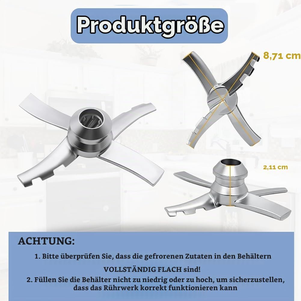 Klinge Ersatzteile Kompatibel mit Ninja CREAMi Eismaschine Dessertmaschine NC300EU, Paddel Ersatzmes