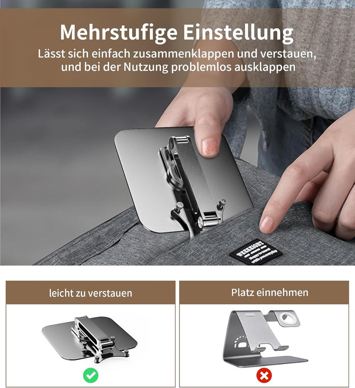 Monitorständer Einstellbarer mit 360° drehbarer Basis, Ergonomisch Tragbarer Monitorhalter, VESA 75x