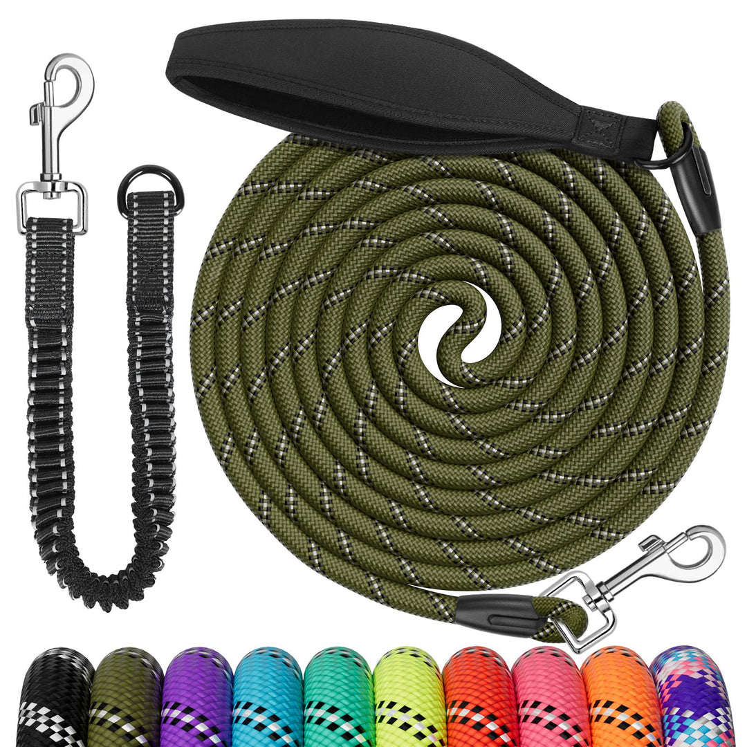 Aystkniet Bungee Schleppleine für Hunde 3M 5M 9M 10M 15M 20M 30M, Schockabsorbierende Hundeleine mit