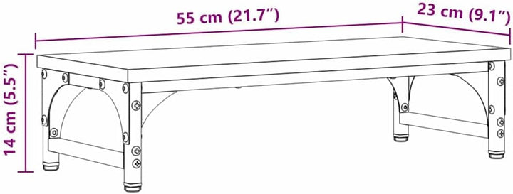 vidaXL Monitor Halterung Artisan-Eiche 55 x 23 x 14 cm Holzwerkstoff, Heimarbeitsplatz, minimalistis