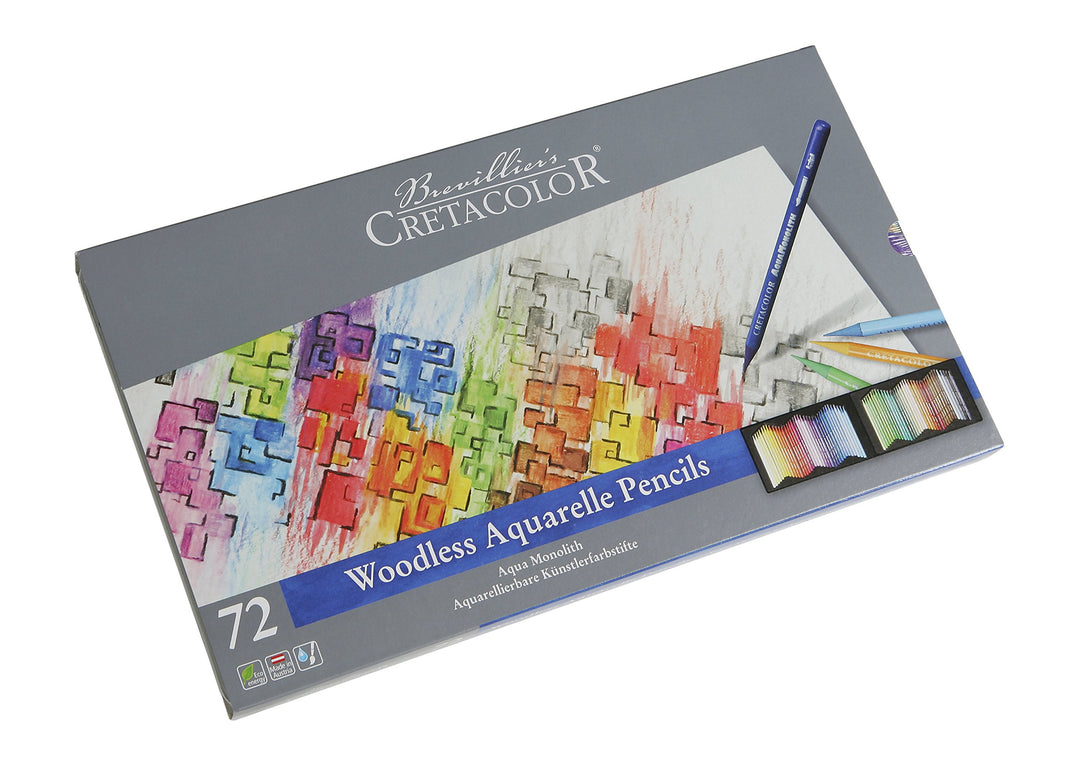 CRETACOLOR 250 72 Aqua Monolith Aquarellierbarer Vollminen-Künstlerstift 72 Farben