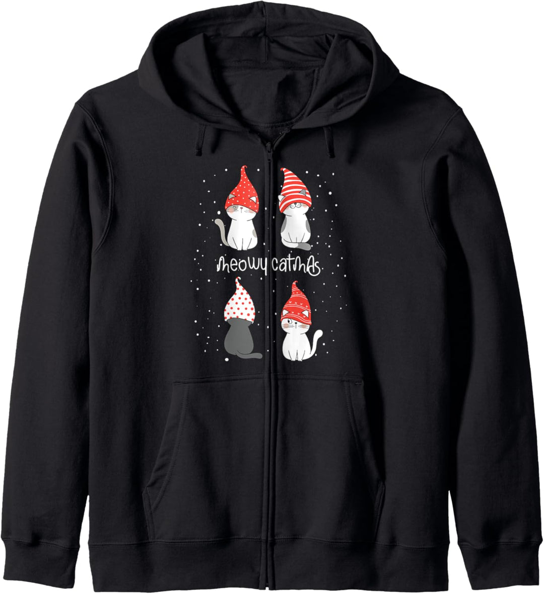 Katze Kätzchen Meowy Catmas Weichnachts Weihnachten Katzen Kapuzenjacke