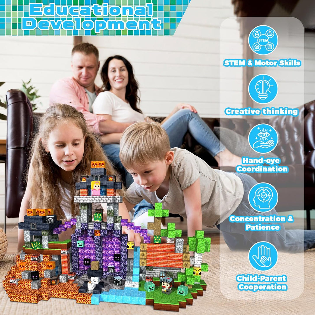 Magnetische Bausteine 150 Teile Magnetic Blocks Bauen Dark Forest Hell Castle Magnetspielzeug für Ge