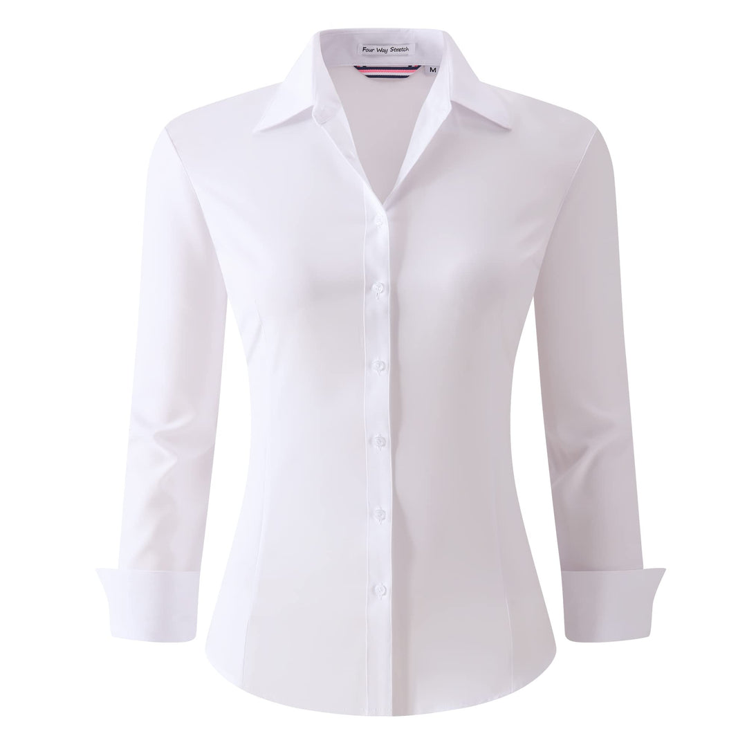 Alex Vando Bluse Damen Langarm Hemd Damen Stretch – Business Button Down Shirts, Bügelfrei Arbeitshe