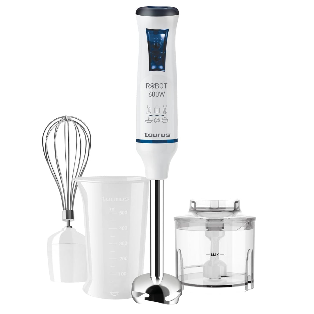 Taurus Stabmixer-Set | ROBOT 600 PLUS INOX | 20 Geschwindigkeitsstufen | 600 W | Elektrisch | Inklus