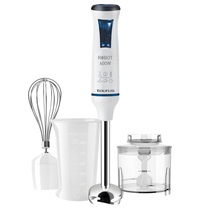 Taurus Stabmixer-Set | ROBOT 600 PLUS INOX | 20 Geschwindigkeitsstufen | 600 W | Elektrisch | Inklus