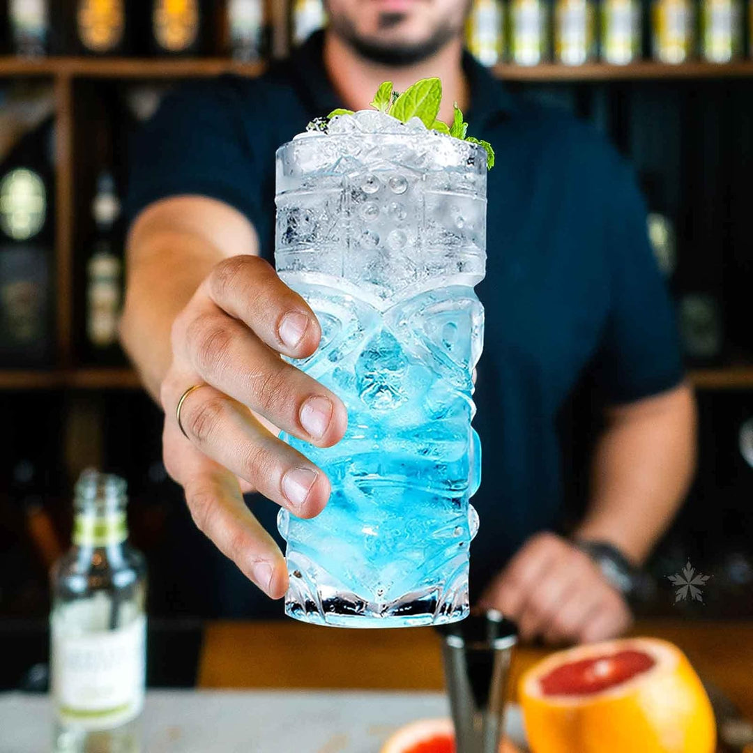 Transparente Tiki-Gläser, Set mit 170-400 ml, moderne Bar-Tiki-Cocktailgläser, perfekt für exotische