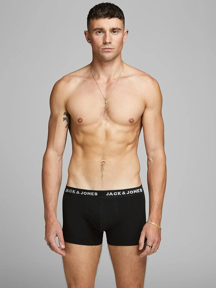 JACK &amp; JONES JACHUEY Trunks 7 Pack NOOS XS 7x Schwarz (Logoprint: 3x Weiss, 2x Pink, 2x Blau), XS 7x