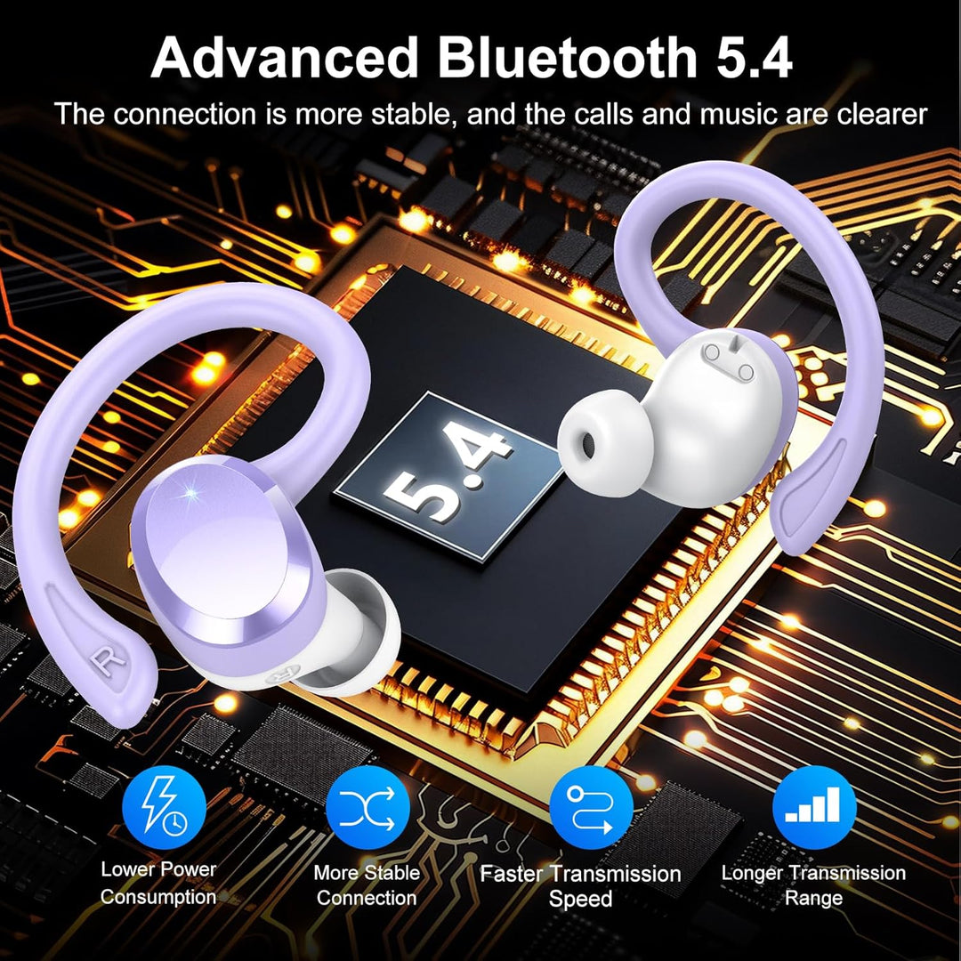 Bluetooth Kopfhörer, Kopfhörer Kabellos Bluetooth 5.4 Sport, 68 std Spielzeit In Ear Kopfhörer mit 4