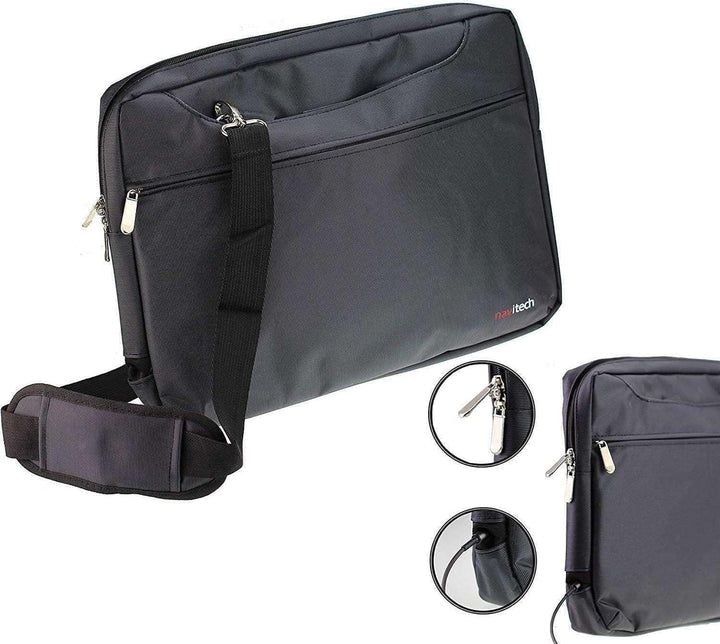 Navitech Schwarz Wasserfeste Tasche – Kompatibel mit dem BSL BSL-7DX 7" Dual Screen Portable DVD Pla
