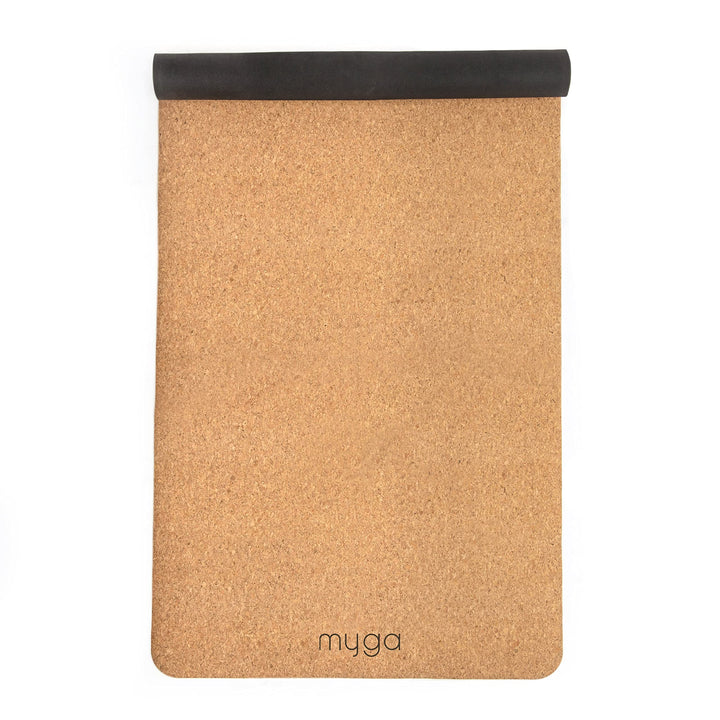 Myga XL Kork Yogamatte | 200 cm x 70 cm | Rutschfest, Wäremeregulierend & Leicht zu Tragen – 6 mm Di
