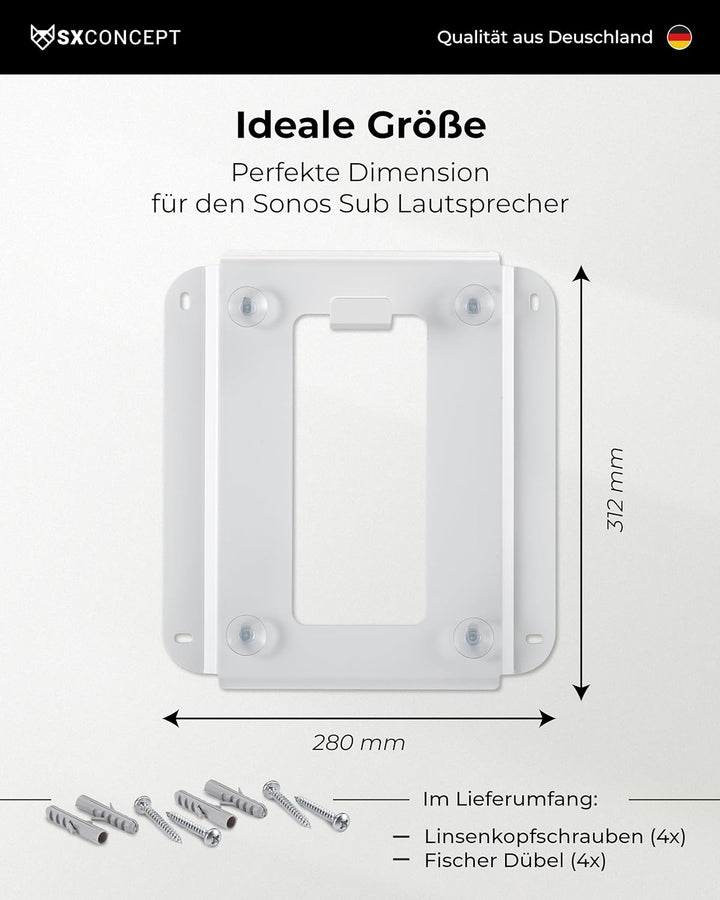 SX-Concept Wandhalterung für Sonos Sub | Minimalistisches Design | geringer Wandabstand | Made in Ge