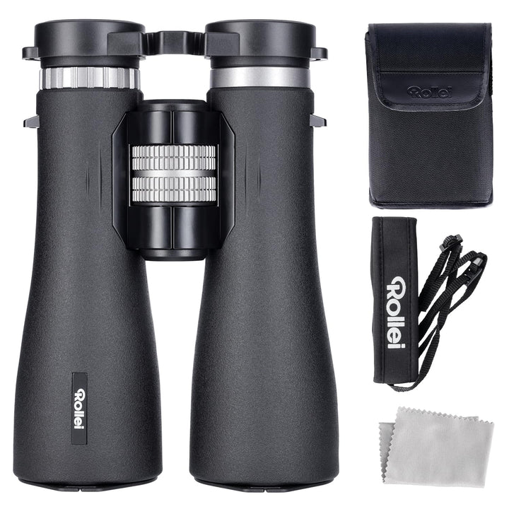 Rollei Fernglas 12x50 Pro Binoculars für Erwachsene Brillenträger mit 12X Vergrösserung & FMC-Linsen