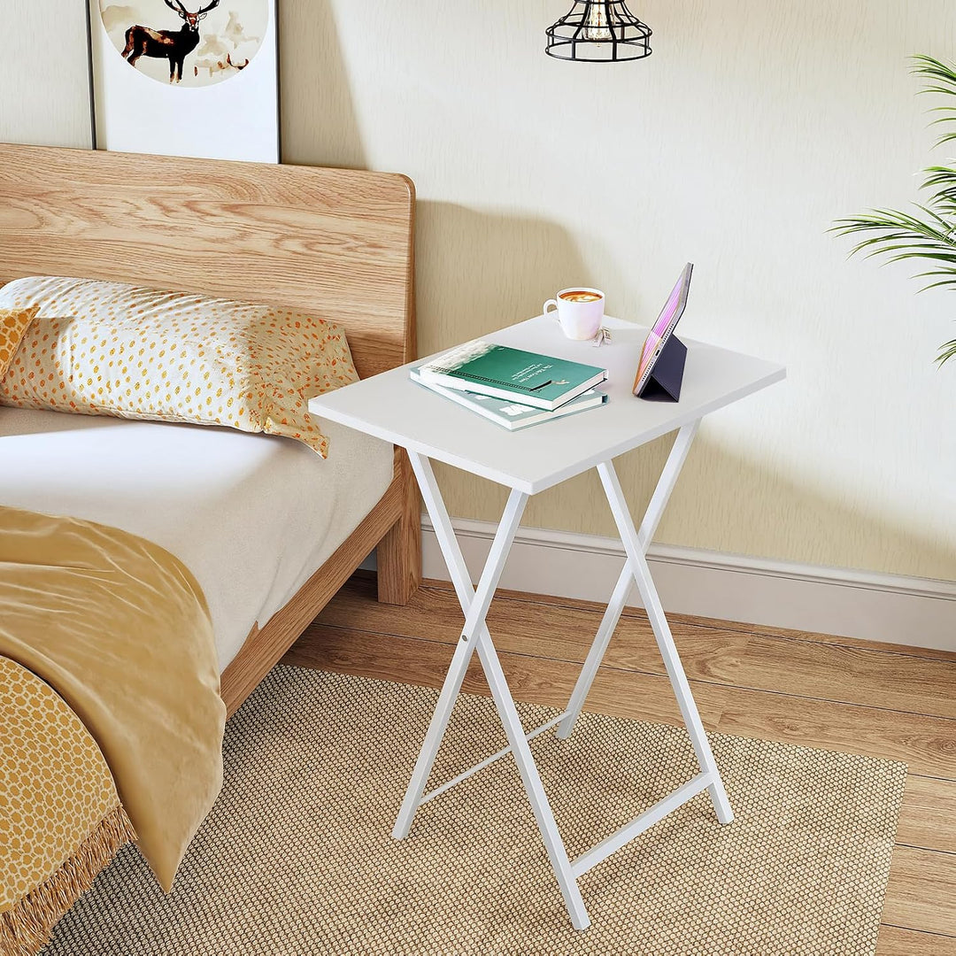 HOOBRO Beistelltische Klappbar, Kleiner tabletttisch, TV Tray 2er Set, klapptisch Snack Tisch Indust