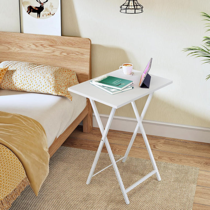 HOOBRO Beistelltische Klappbar, Kleiner tabletttisch, TV Tray 2er Set, klapptisch Snack Tisch Indust
