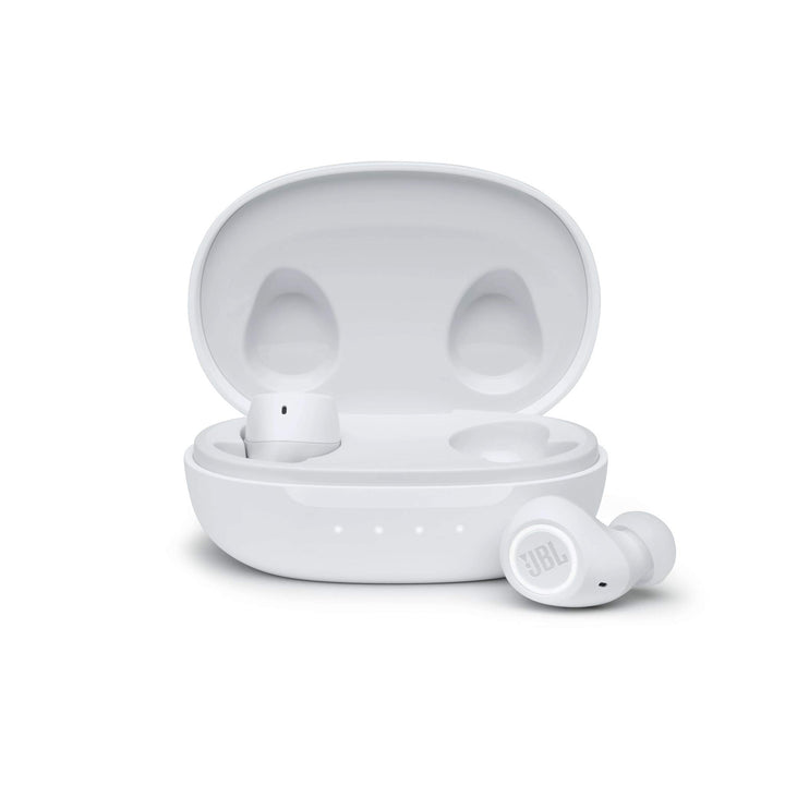 JBL Free II Wasserdichte True-Wireless In-Ear-Sport-Kopfhörer in Weiss – Musik Streaming bis zu 24 S