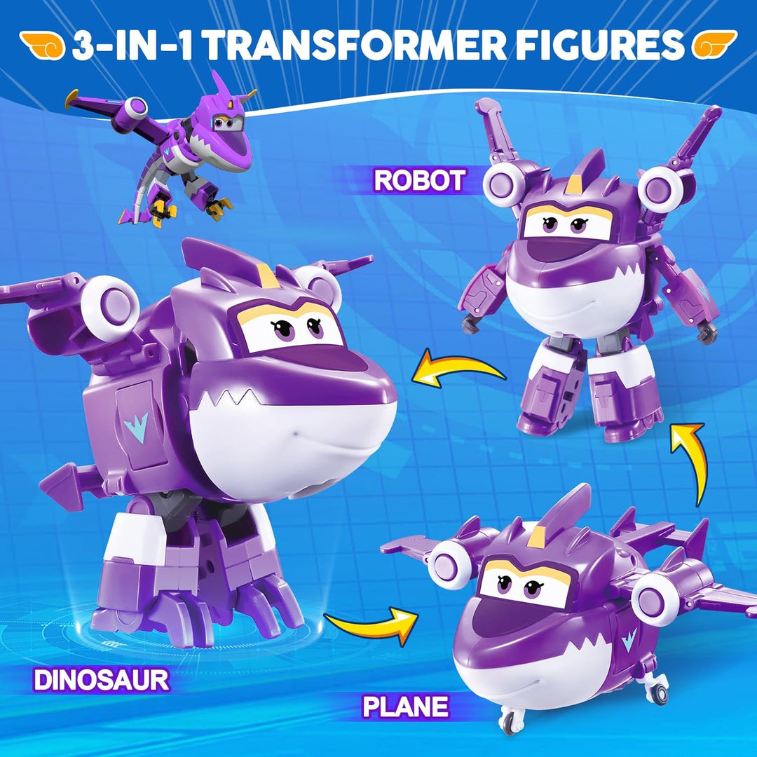 Super Wings Transformable Spielzeug Sally, 2 in 1 Action Figur, 12,7 cm grosses Flugzeug-Roboter, Tr