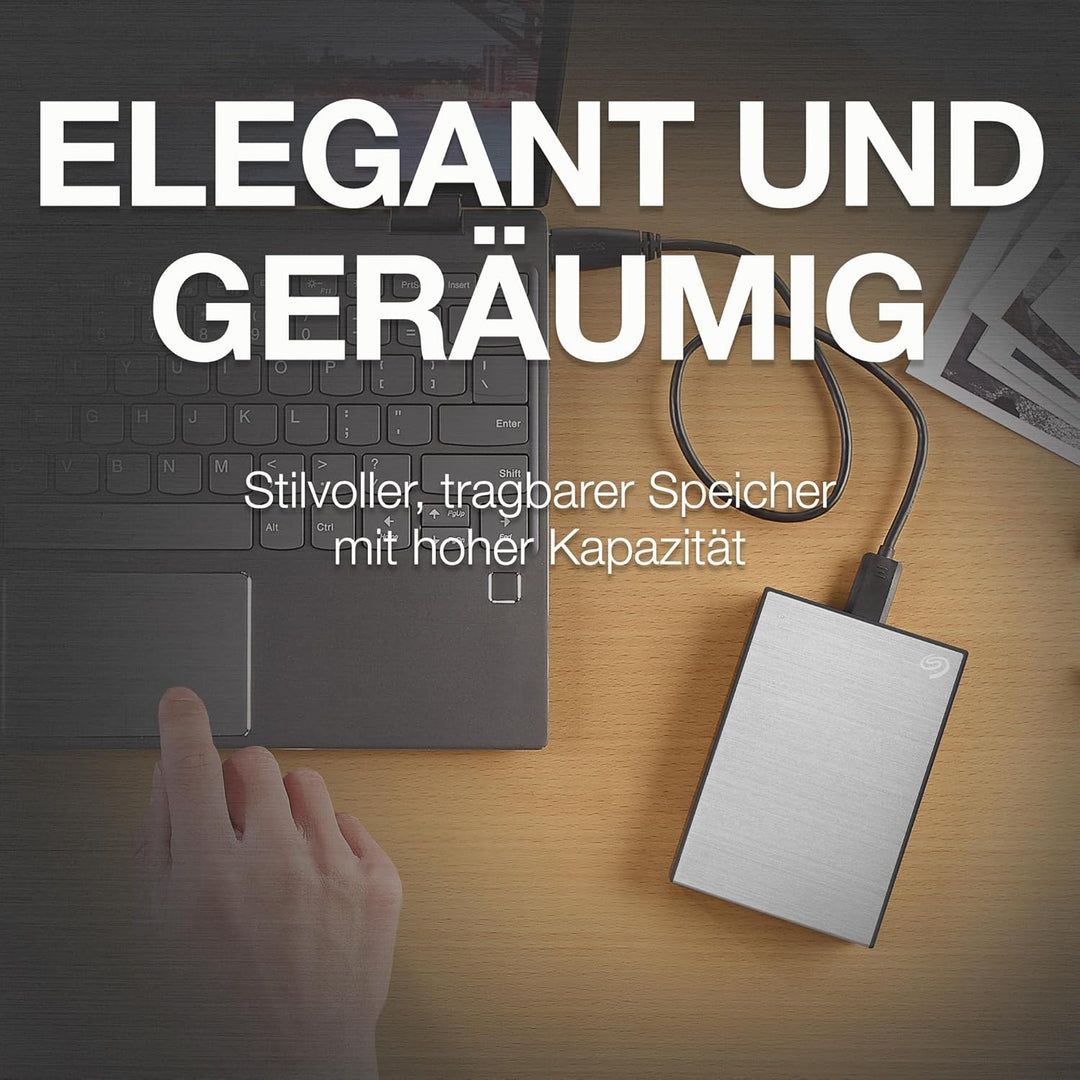Seagate One Touch 2TB tragbare externe Festplatte, PC, Notebook & Mac, USB 3.0, Silber, inkl. 2 Jahr