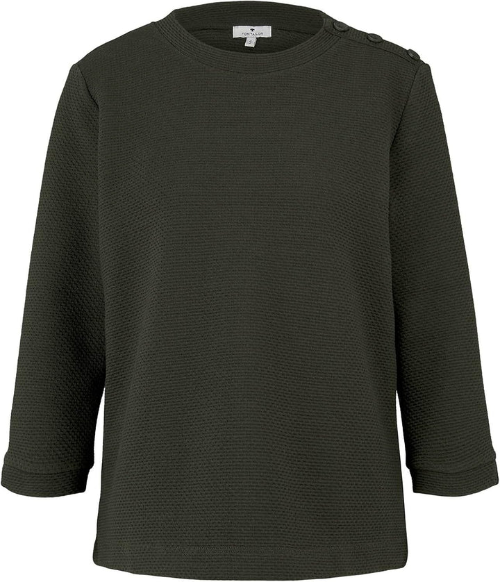 TOM TAILOR Damen Sweatshirt dunkelgrün S