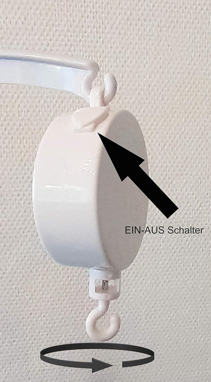 Niermann Standby 3489 Mobilehalter zum Klemmen, mit Spieluhr, weiss, 200 g zum klemmen mit Spieluhr