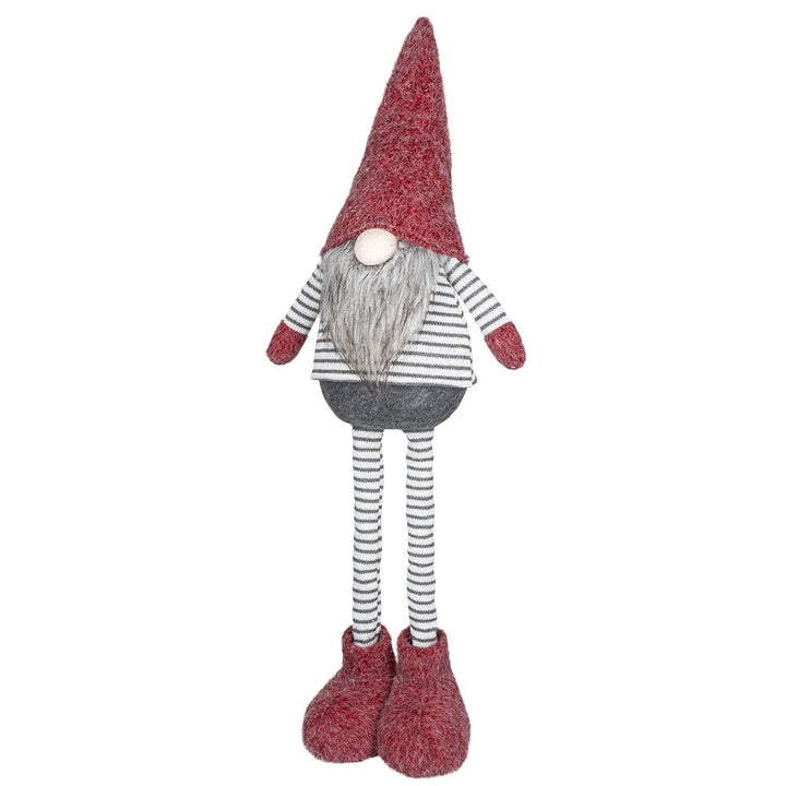 Ideen mit Herz | Deko-Wichtel mit Teleskopbeinen | Streifendesign | Masse: 26cm x 13cm x 56cm | Rot-