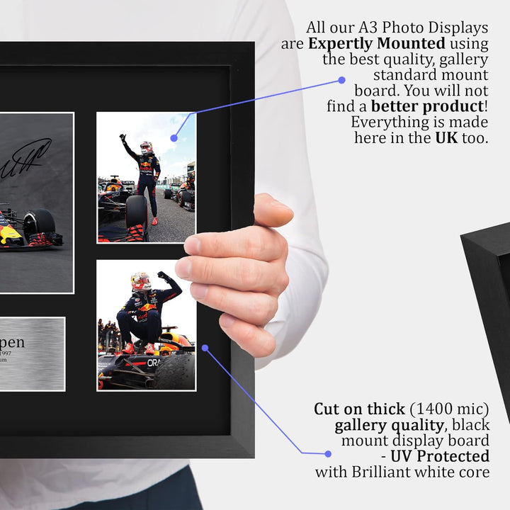 HWC Trading FR A3 Max Verstappen Gifts gedrucktes Autogramm Präsentationsdisplay für Formel-1-Renn-F