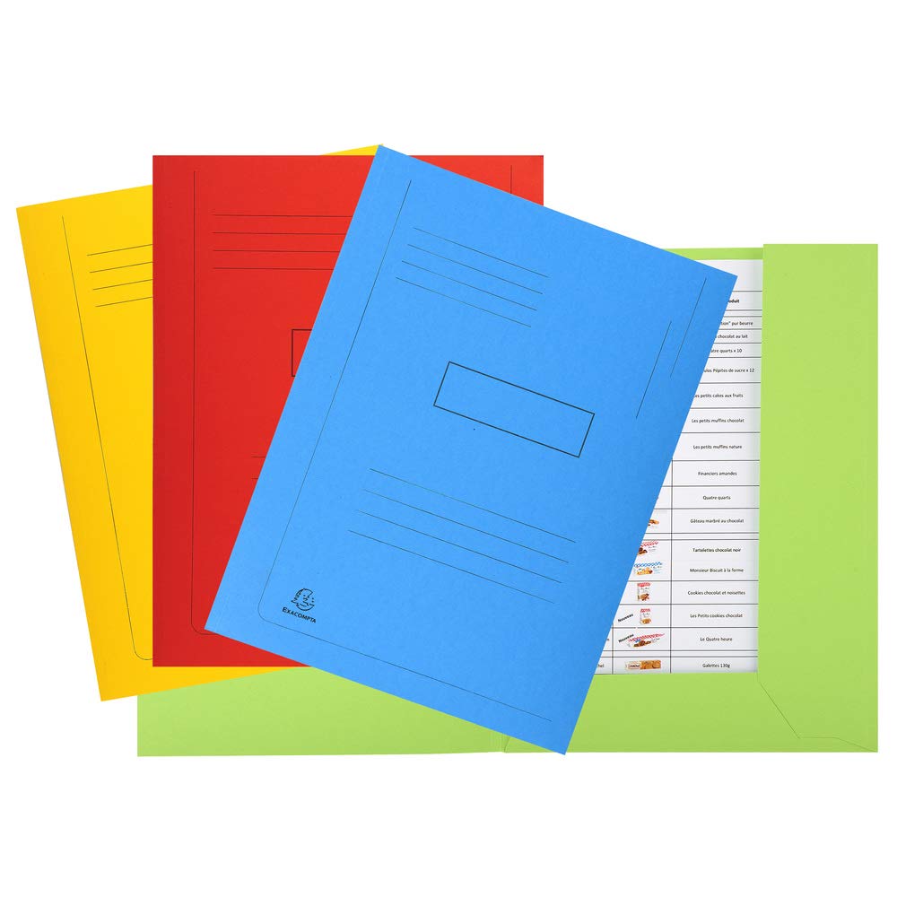 Exacompta 445013E Packung mit 50 Aktenmappen Forever, 2 Klappen (aus recyceltem Karton 280g/qm, umwe