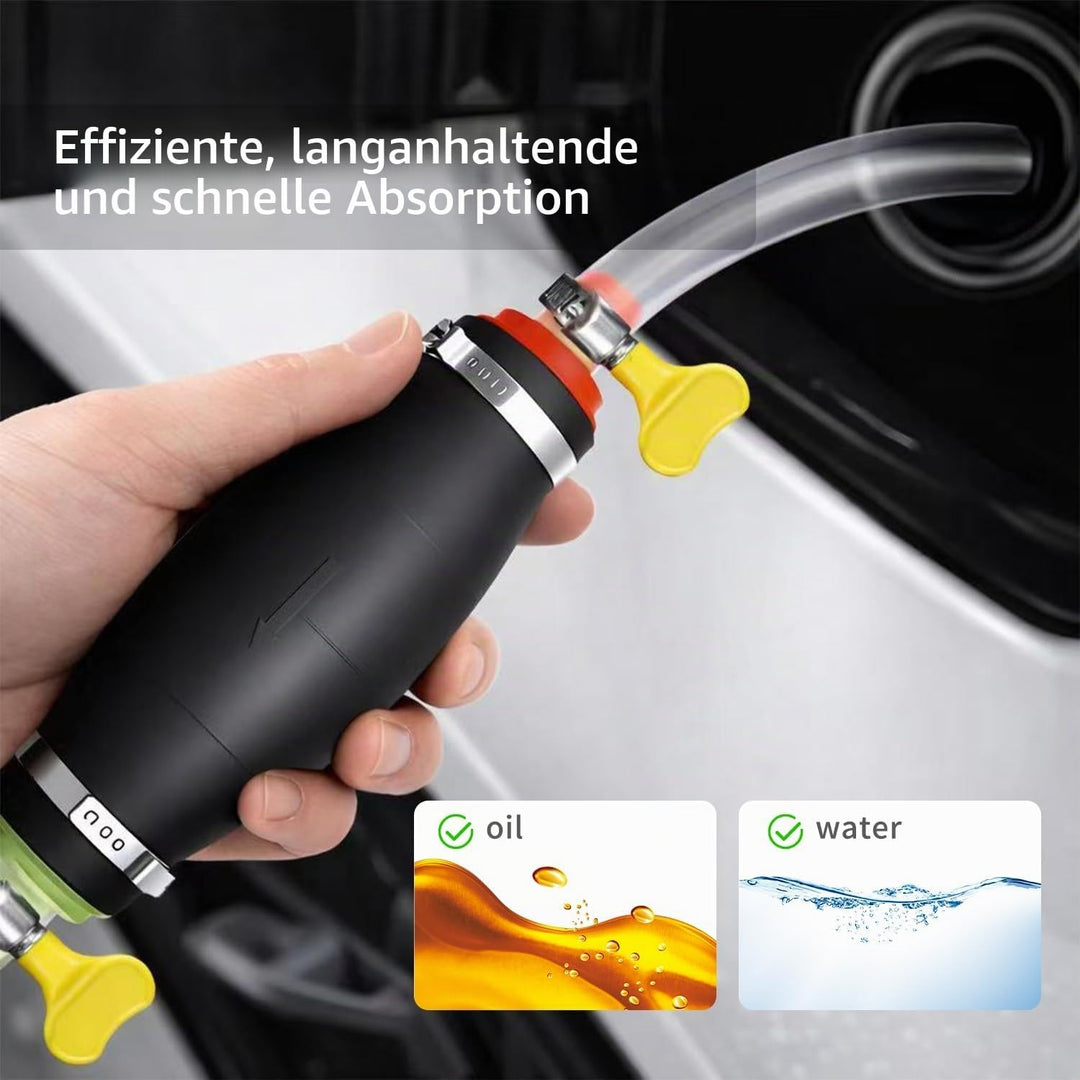 Handpumpe Wasser XL Schlauchpumpe Absaugpumpe mit 2.5m PVC-Schlauch Schlauchschellen und Flüssigkeit