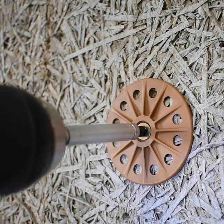 60 mm Dämmscheibe zur Befestigung von starren Dämmplatten - 30% Fiberglas - Hellbraun, Weiss 300, 30