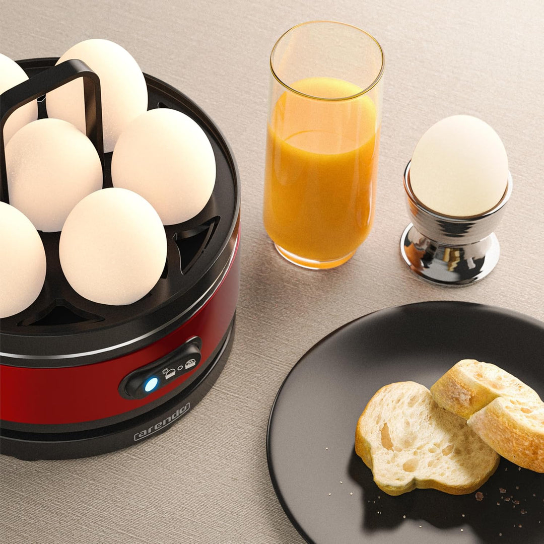 Arendo Sevencook Eierkocher 400 W – Edelstahl Design - 1-7 Eier - Egg Cooker - EIN/AUS-Schalter – 3