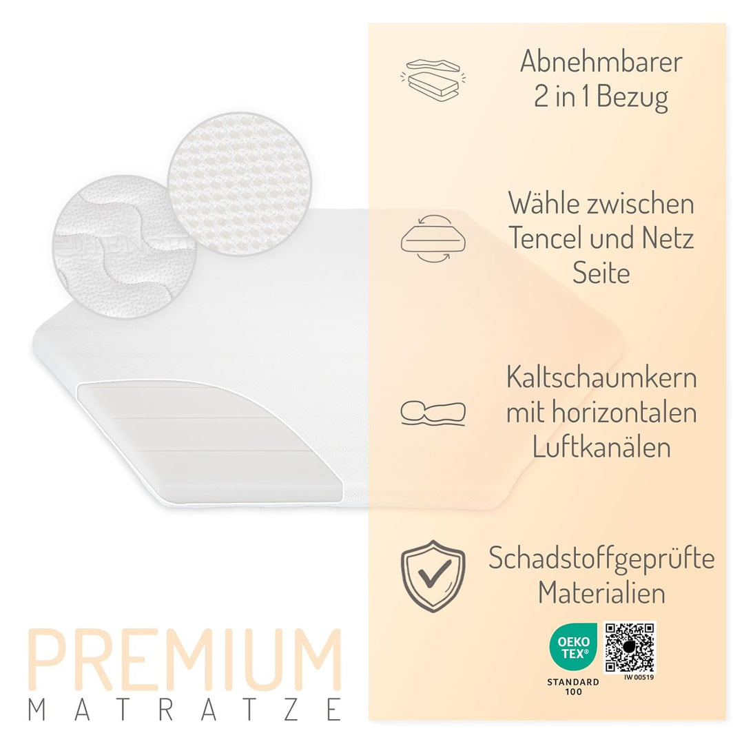 FabiMax Baby Laufgitter 6-eck, stufenlos höhenverstellbar, mit Schlupfsprossen, Laufstall aus massiv